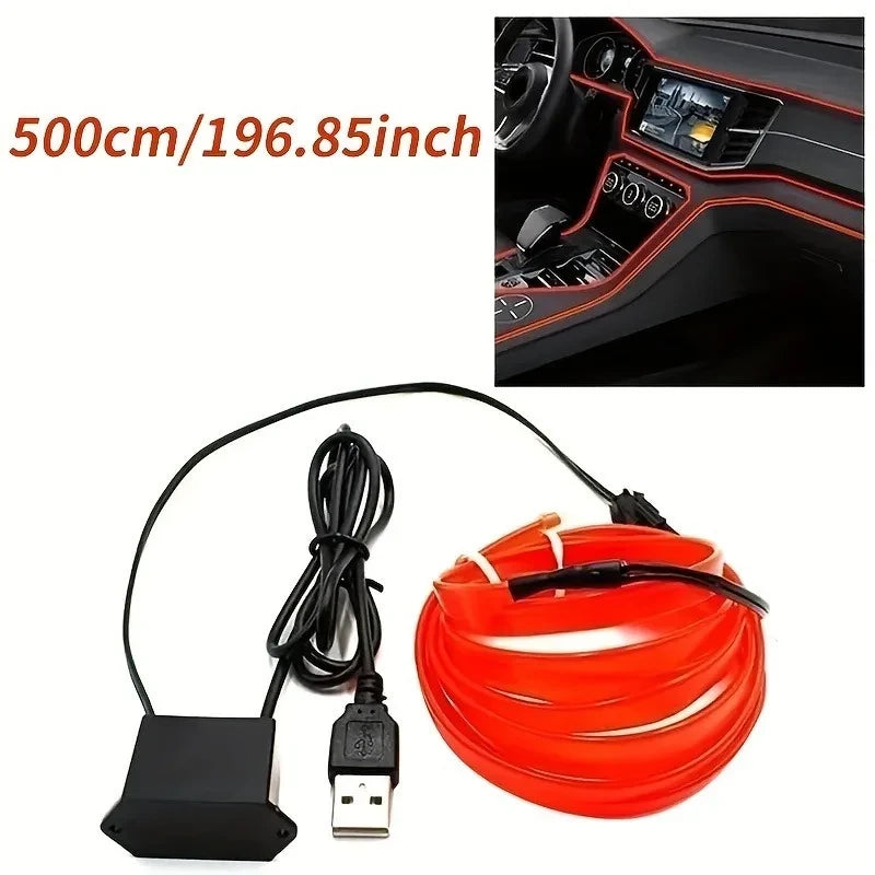 Flexible USB Car Interior Neon Light Strip