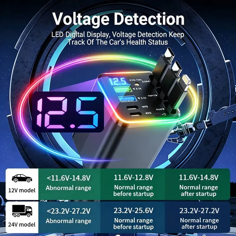 Retractable Car Charger with Star Projector