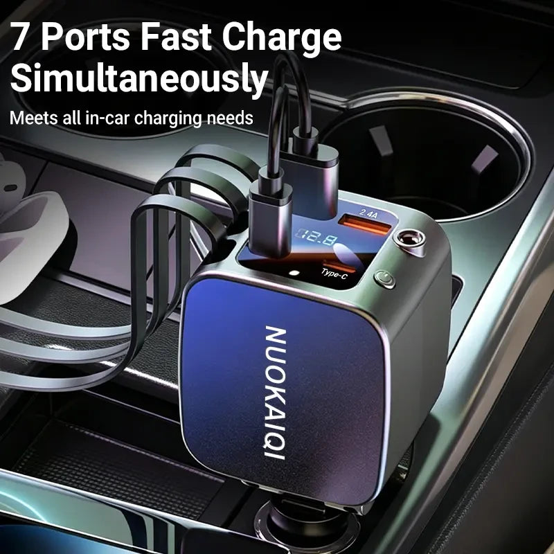 Retractable Car Charger with Star Projector